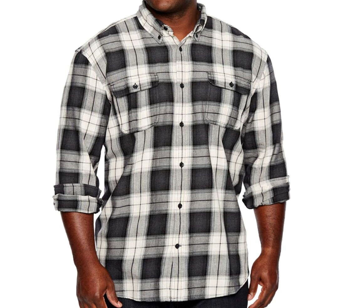 Men’s Classic Fit Shirt 2 Chest Pockets Big & Tall Long Sleeves LT — 3XLT