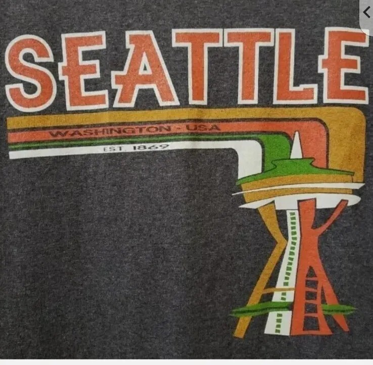 Alstyle Apparel & Activewear T-Shirt Men S Washed Brown S/S Seattle Washington