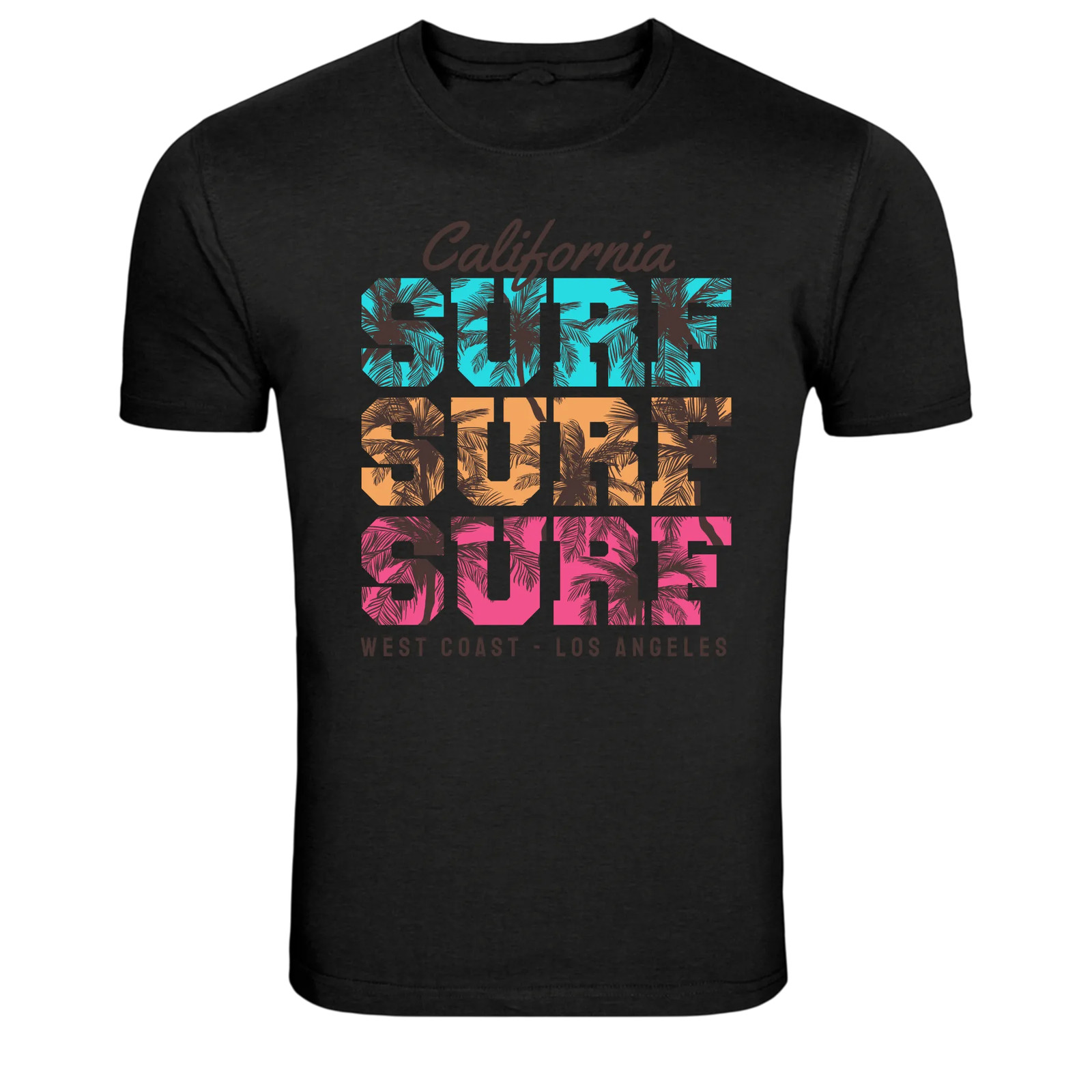 California Surf Surf Surf West Coast Los Angeles Graphic T-Shirt