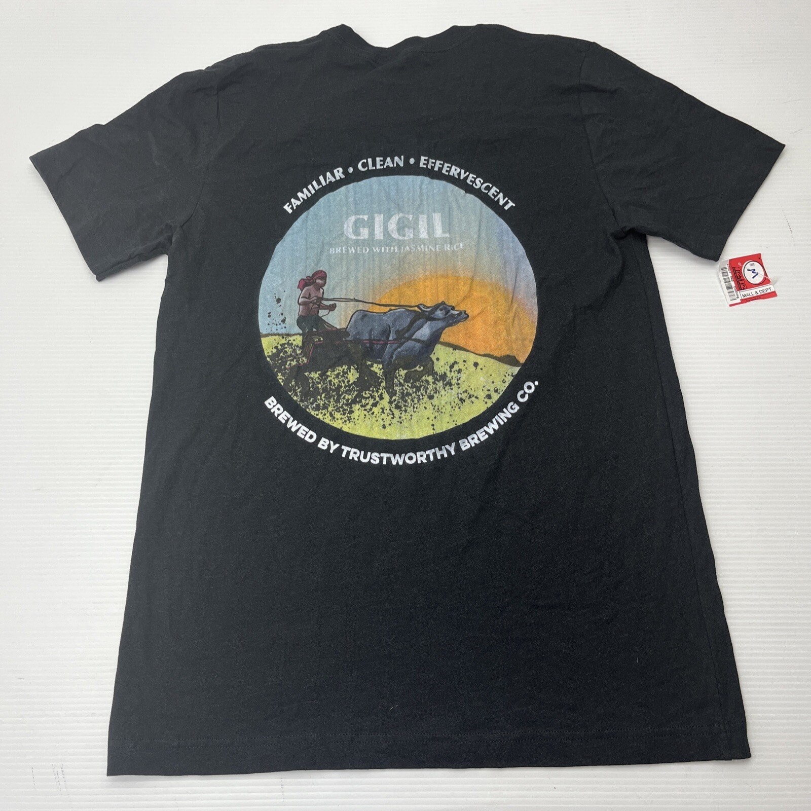 Trustworthy Brewing Co Gigil TBC Graphic T Shirt Black Mens Size Medium