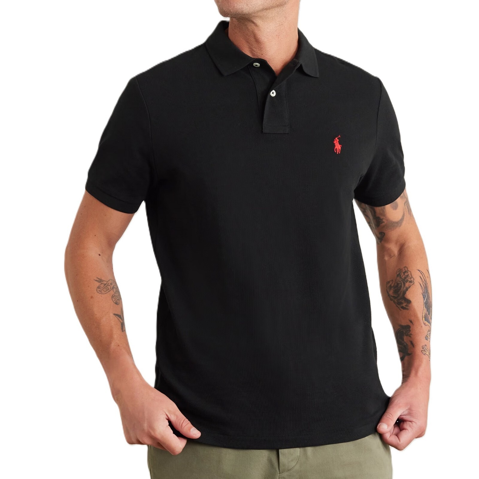 *NWT – POLO RALPH LAUREN Mens Classic Fit Mesh Polo Shirt – BLACK : S – XXL