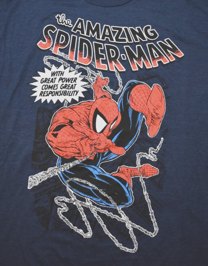Marvel Mens Big & Tall The Amazing Spider-Man Navy Heather Shirt New LT-4XLT