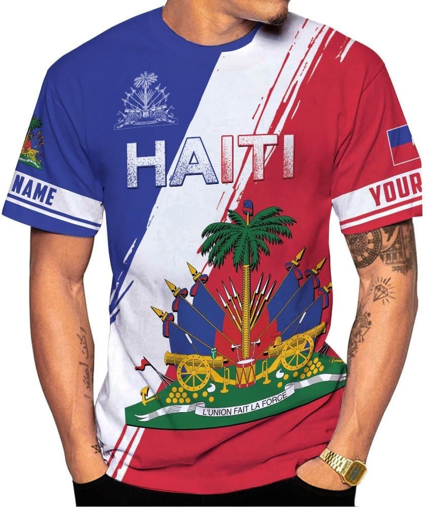 Personalized Haiti Patriotic Shirt , Haiti Flag Jersey Shirt S-5XL
