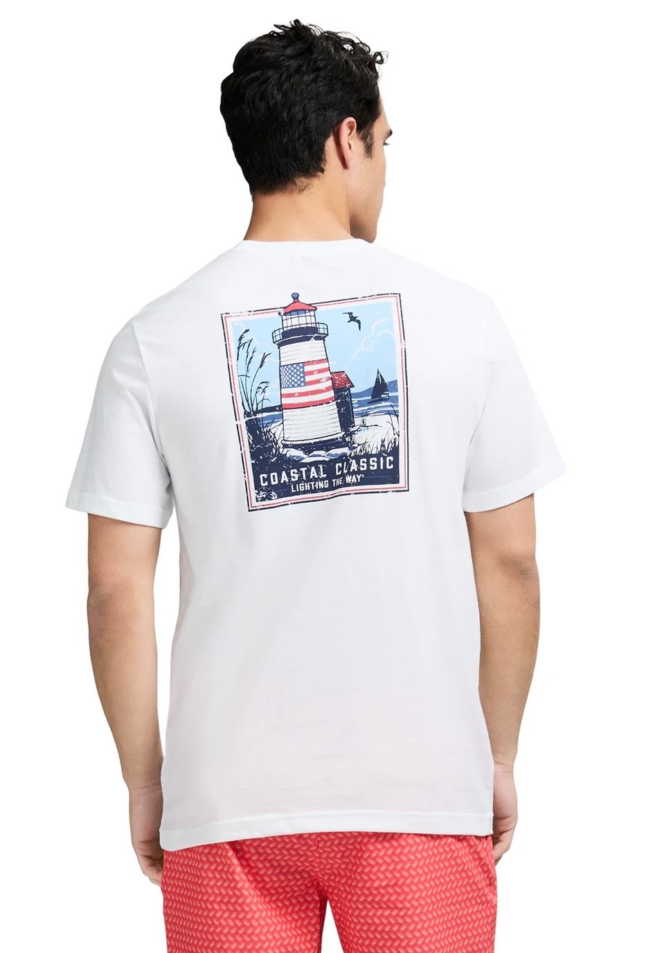 Izod Saltwater White Lighthouse Graphic S/S Crew Neck Tee Size 2XLT, XXLT NWT