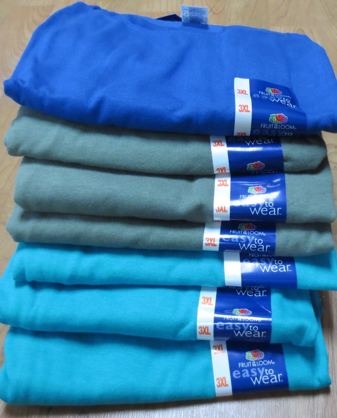Men T-Shirt Fruit of The Loom 3XL 7 Pc 3 colors 100 % Cotton Moss Royal