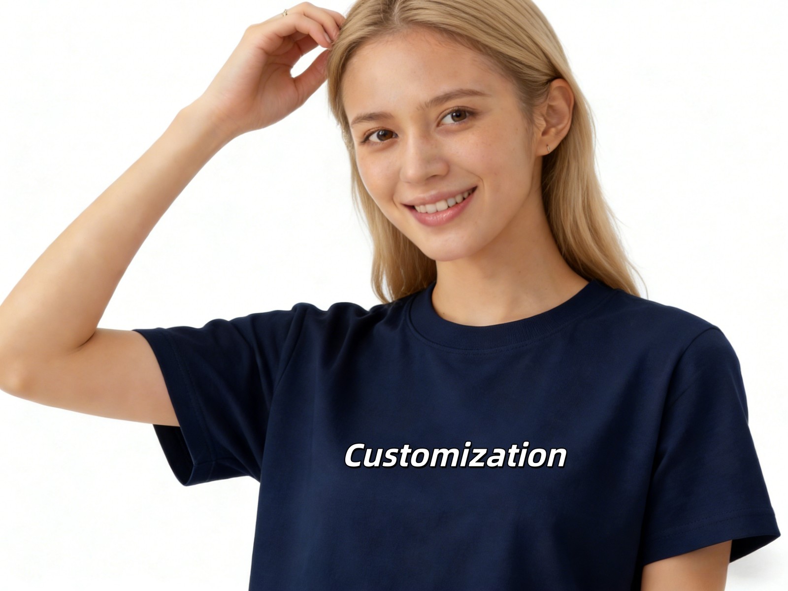 Customized text design, printed on personalized T-shirts.Design and print by you