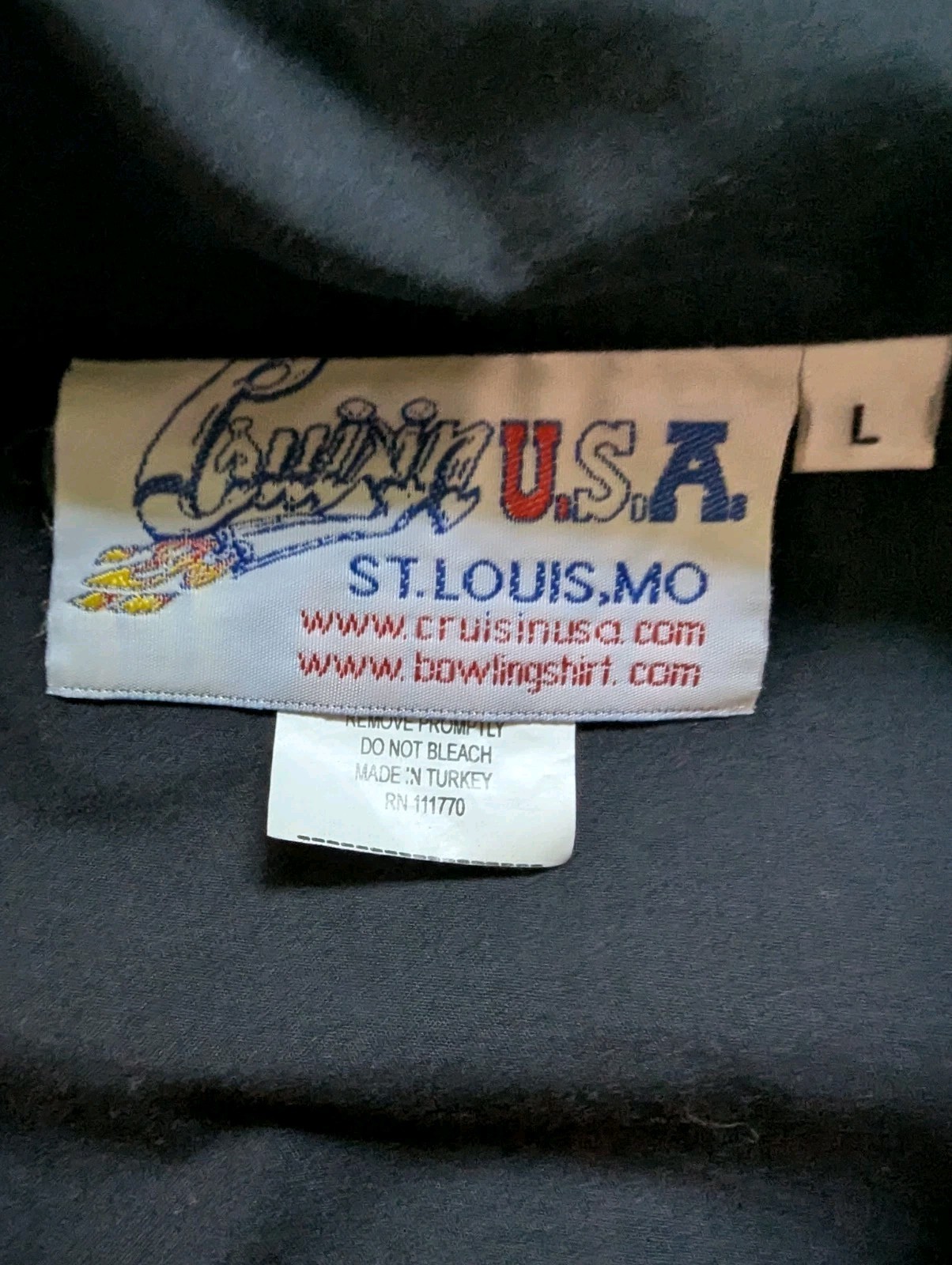 CRUISIN USA Vintage Bowling Graphic Shirt Size Large 2 Tone 🎳