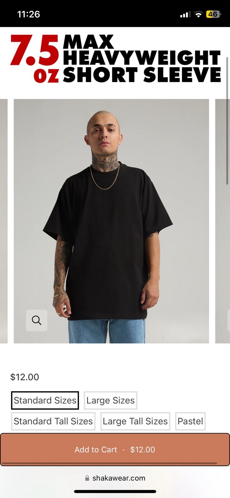 Shaka Wear Heavyweight Black T Shirt
