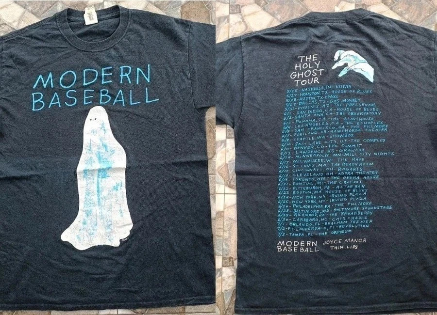 Rare Modern Baseball Band 2 Sides Cotton Black All Size Shirt
