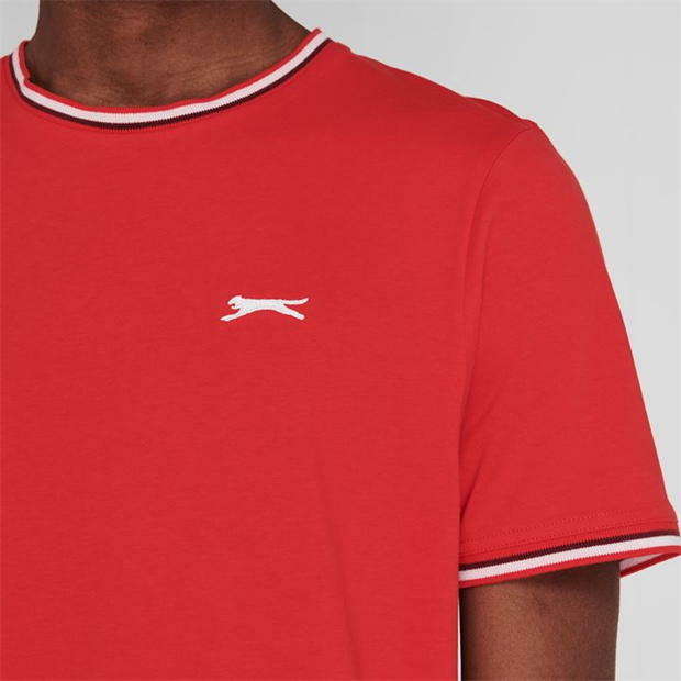 Mens Slazenger 100% Cotton Tipped Crew Neck T Shirt XS S M L XL XXL 3XL 4XL BNWT