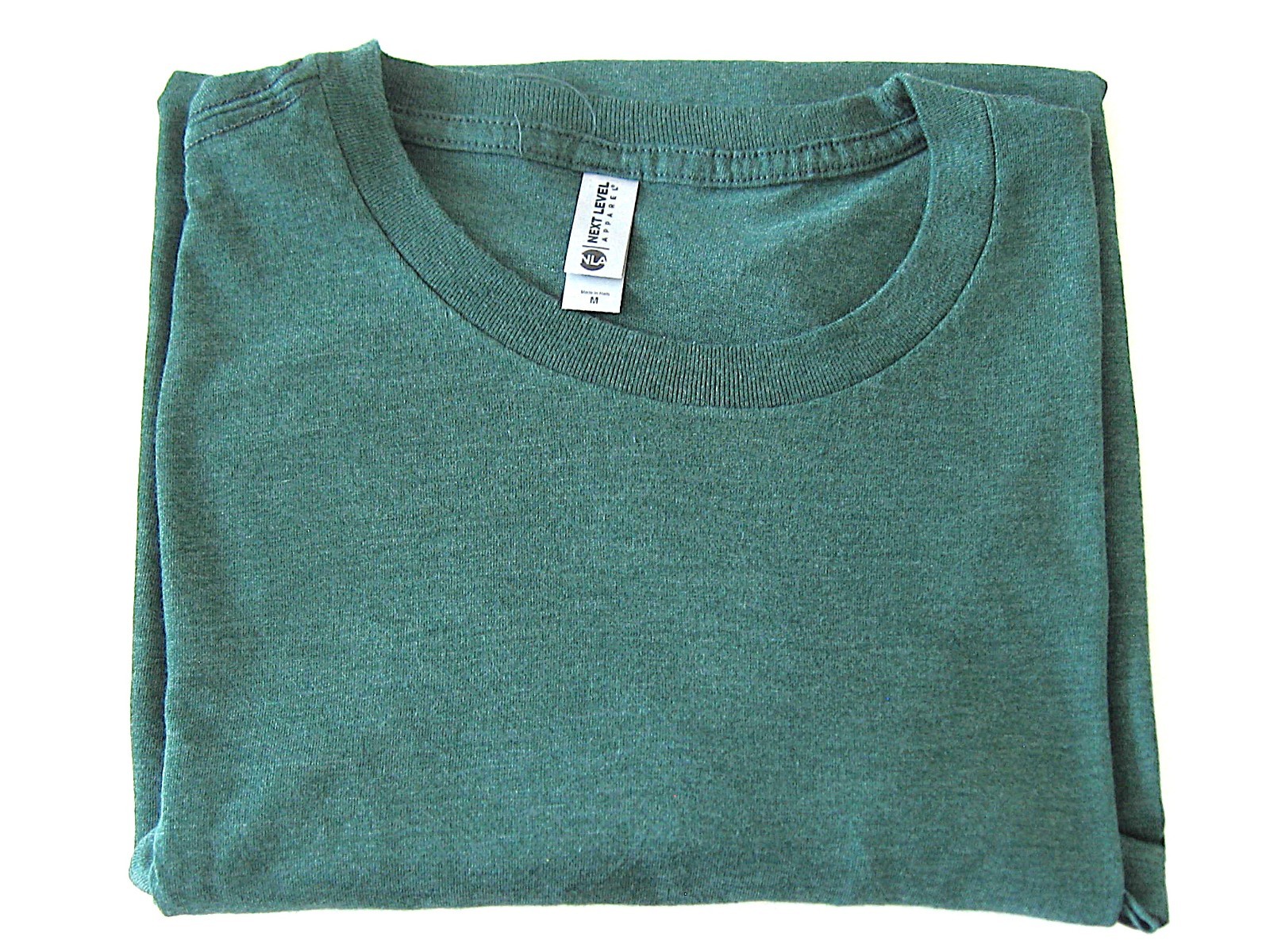 Next Level Apparel Men’s M6210 Green Short Sleeve Crew Neck T Shirt Size M