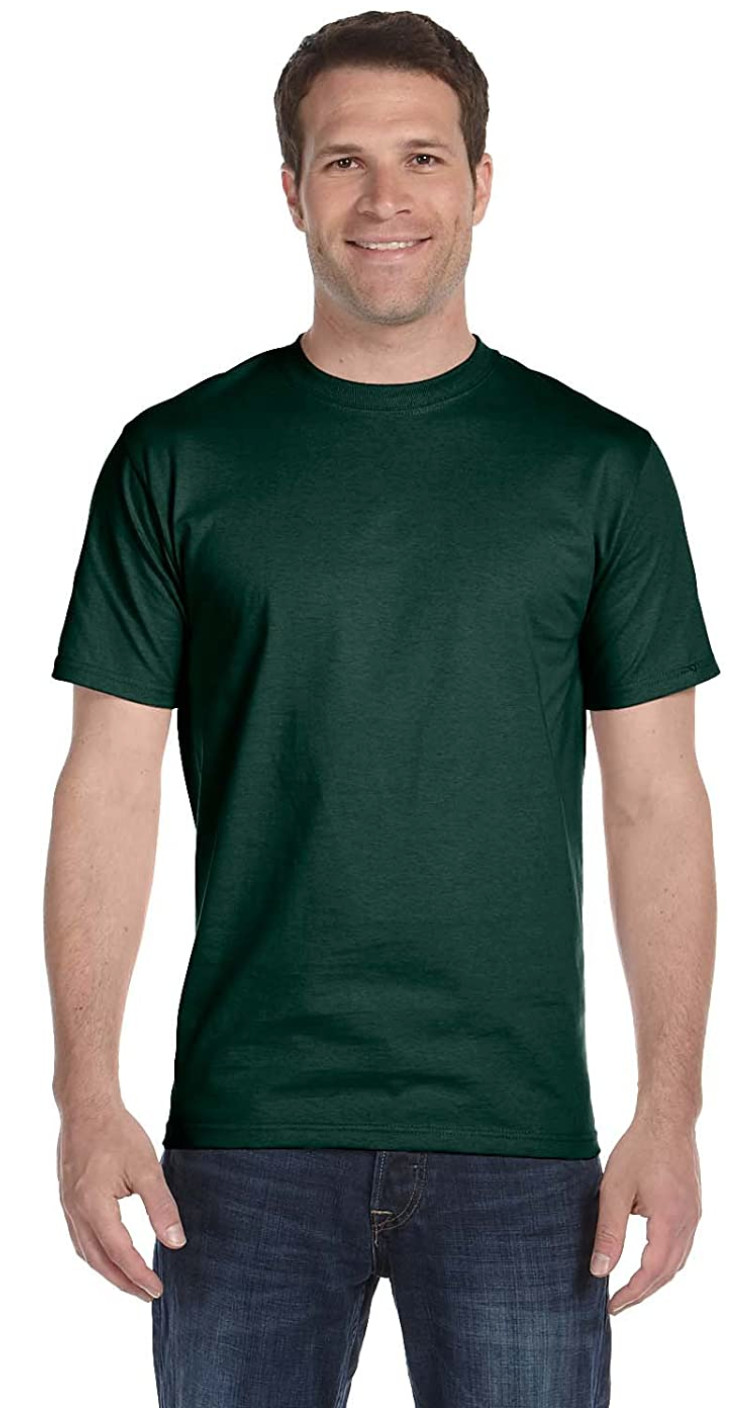 HANES Men’s Beefy Heavyweight Short Sleeve T-Shirt/Tee O5180 Sz 3XL Forest Green