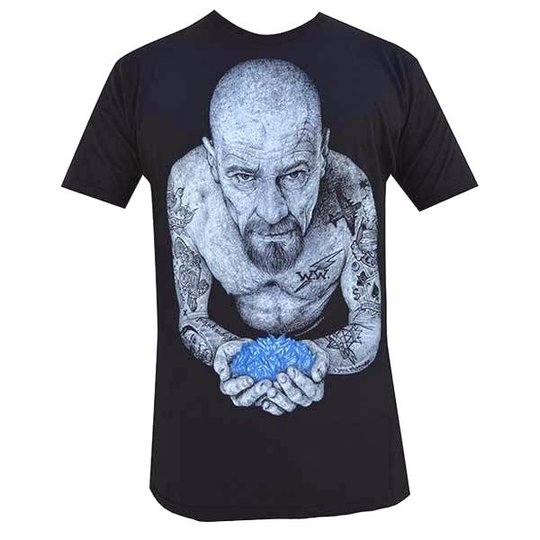 Heisenberg Walter White Breaking Bad TV Men’s Black T-shirt Black Market Art Tee