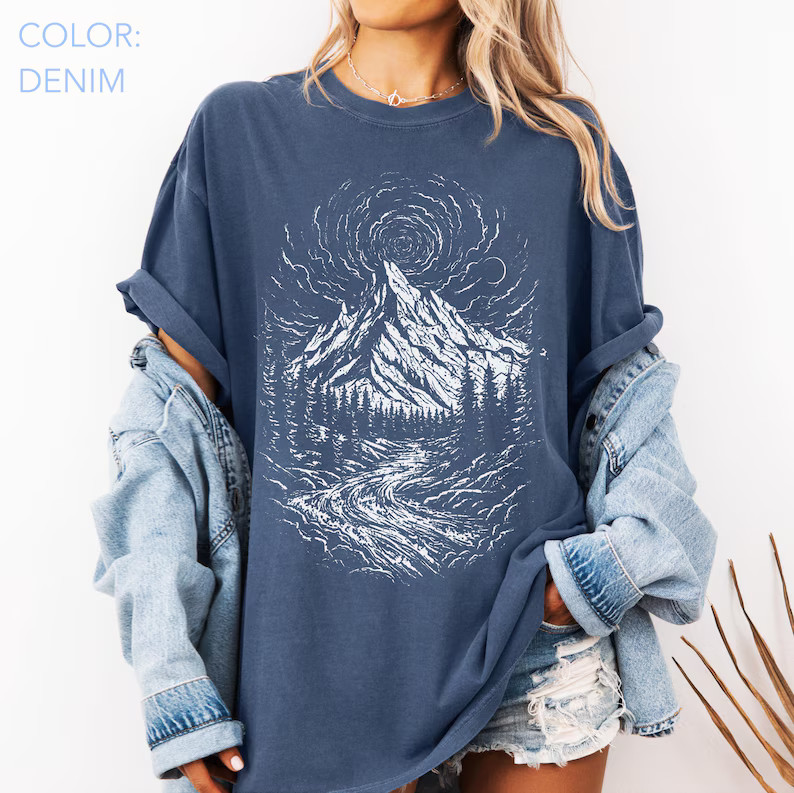 Vintage Mountain Comfort Tee Nature Outdoors Hiking Travel Gift