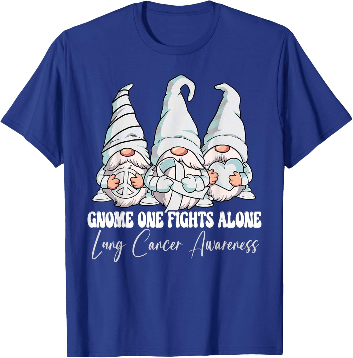 Gnome One Fights Alone Lung Cancer Awareness Unisex T-Shirt