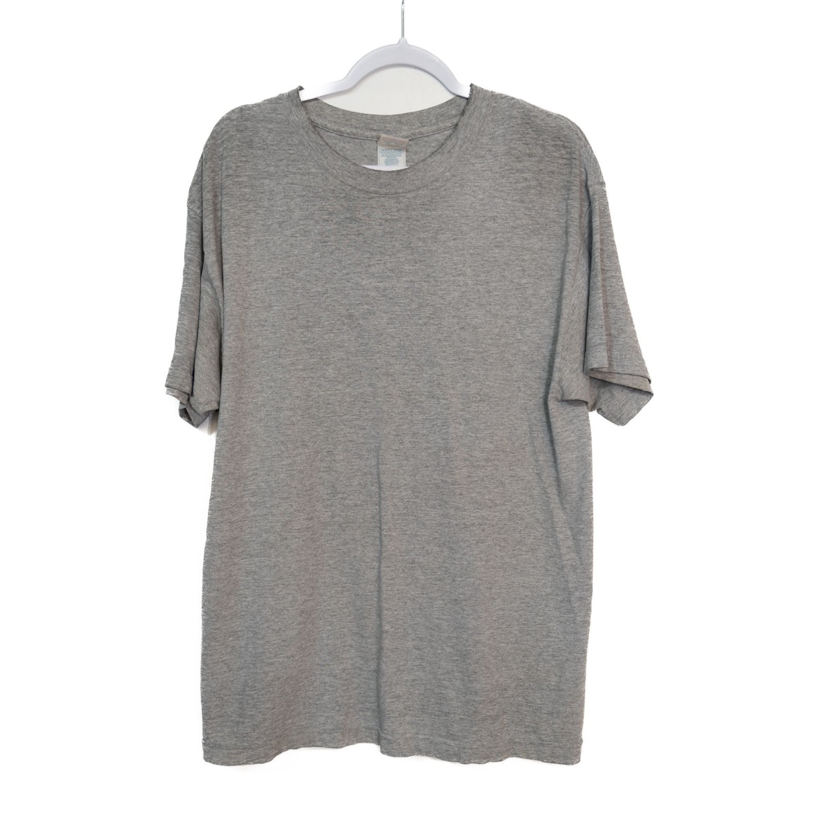 Alstyle Apparel & Activewear Size L Gray Crewneck Short-Sleeve T-Shirt Mens