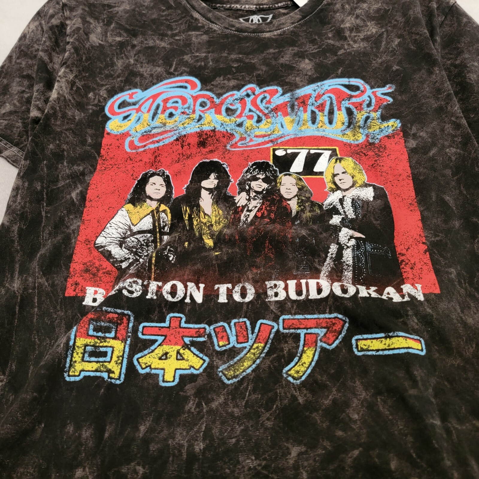 AEROSMITH BUDOKAN SHIRT MENS LARGE Black Casual ROCK 80s BLUES Music NWT
