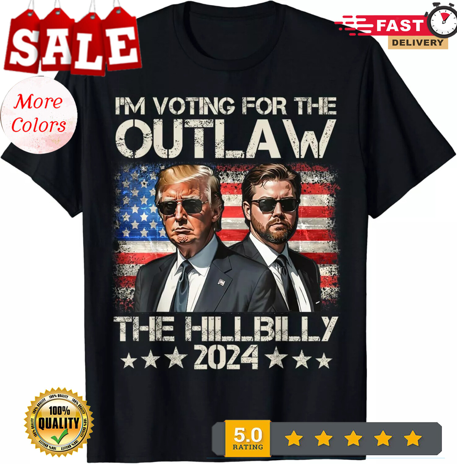 2025/Vintage I’m Voting For The Outlaw And The Hillbilly 2024 Unisex T-Shirt