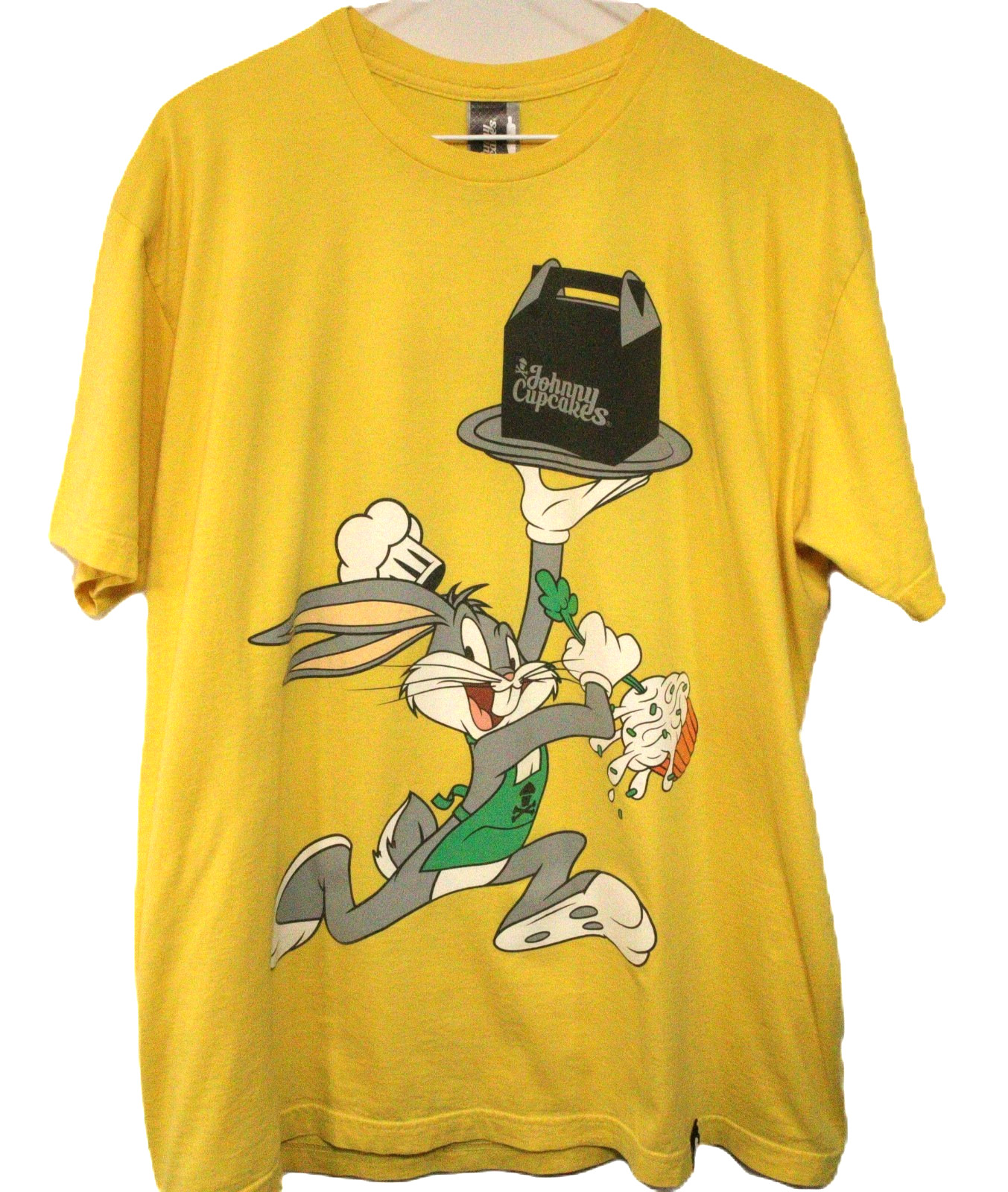 Johnny Cupcakes Looney Tunes Bugs Bunny Yellow T-Shirt XL 100% Cotton T0332