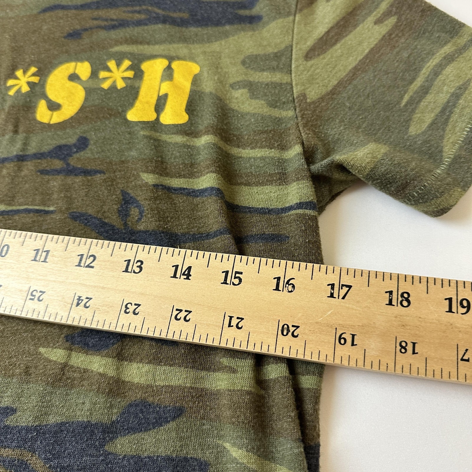Barbell Voodoo N*A*S*H Shirt Mens Medium Camouflage Camo Graphic Tee Army Green