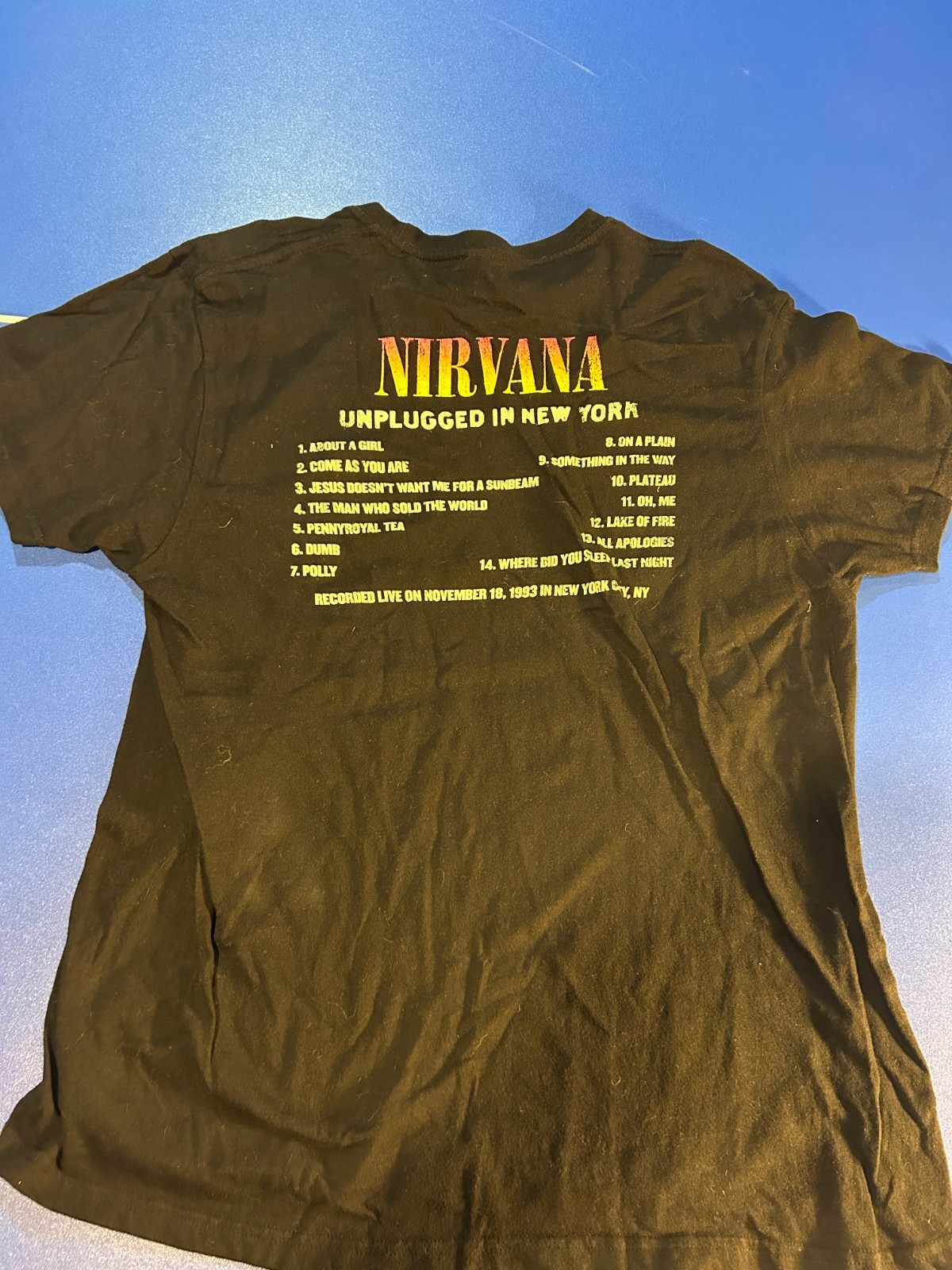Nirvana Kurt Cobain MtV Unplugged Set men’s tshirt in black Size L Large