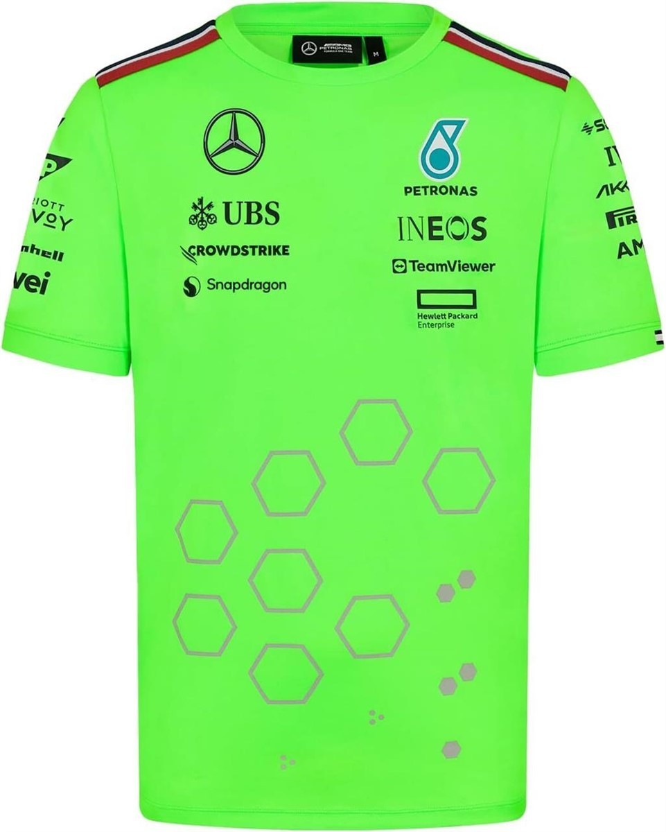 Mercedes AMG Petronas F1 2024 Men’s Team Set Up T-Shirt – Green Small