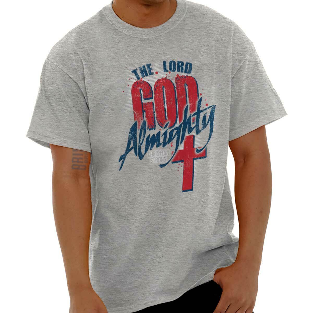 Lord God Almighty Christian Religious Cross Adult Short Sleeve Crew T Shirt