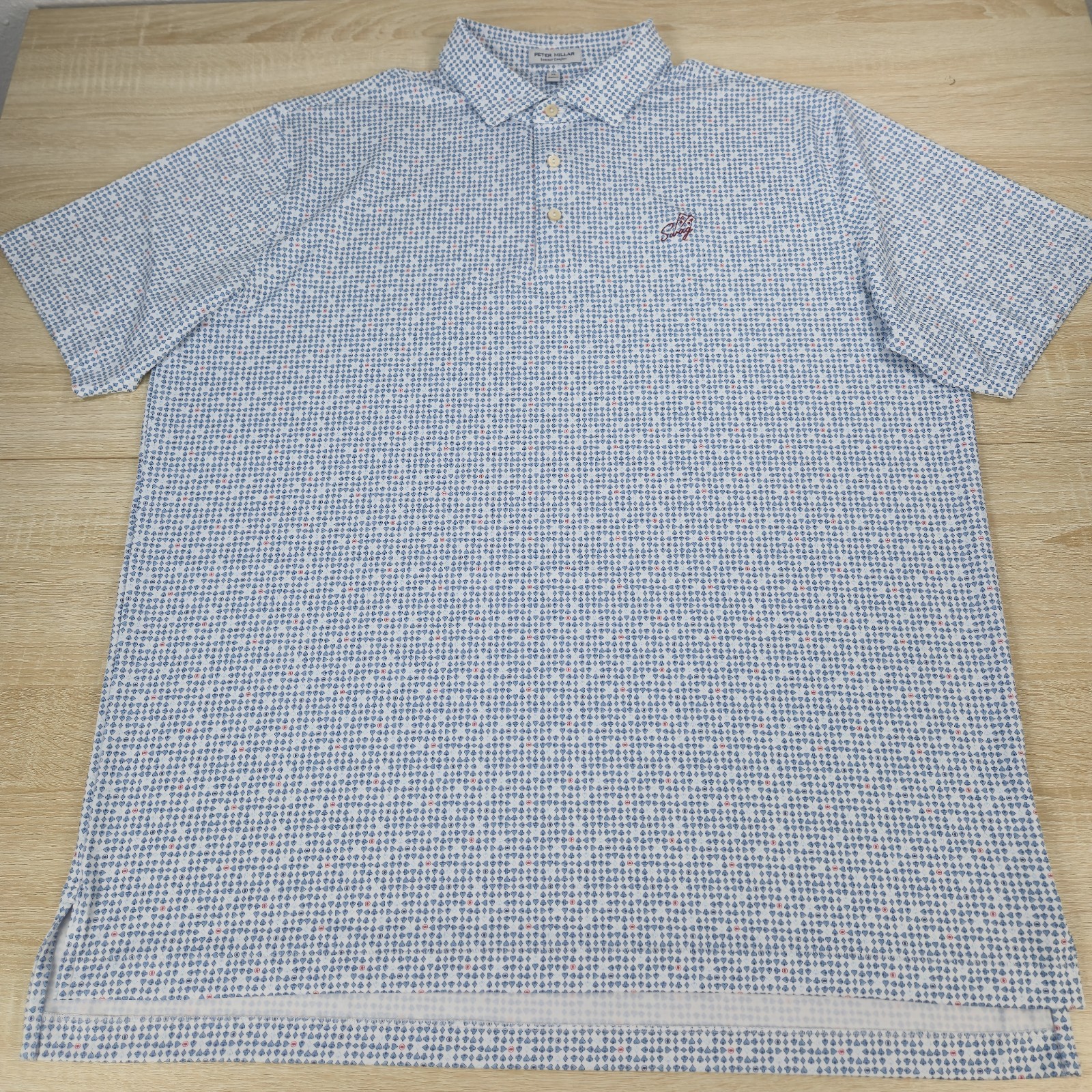 Men’s XL Peter Millar Summer Comfort SWAG Poker Holdem Pattern Golf Polo Shirt