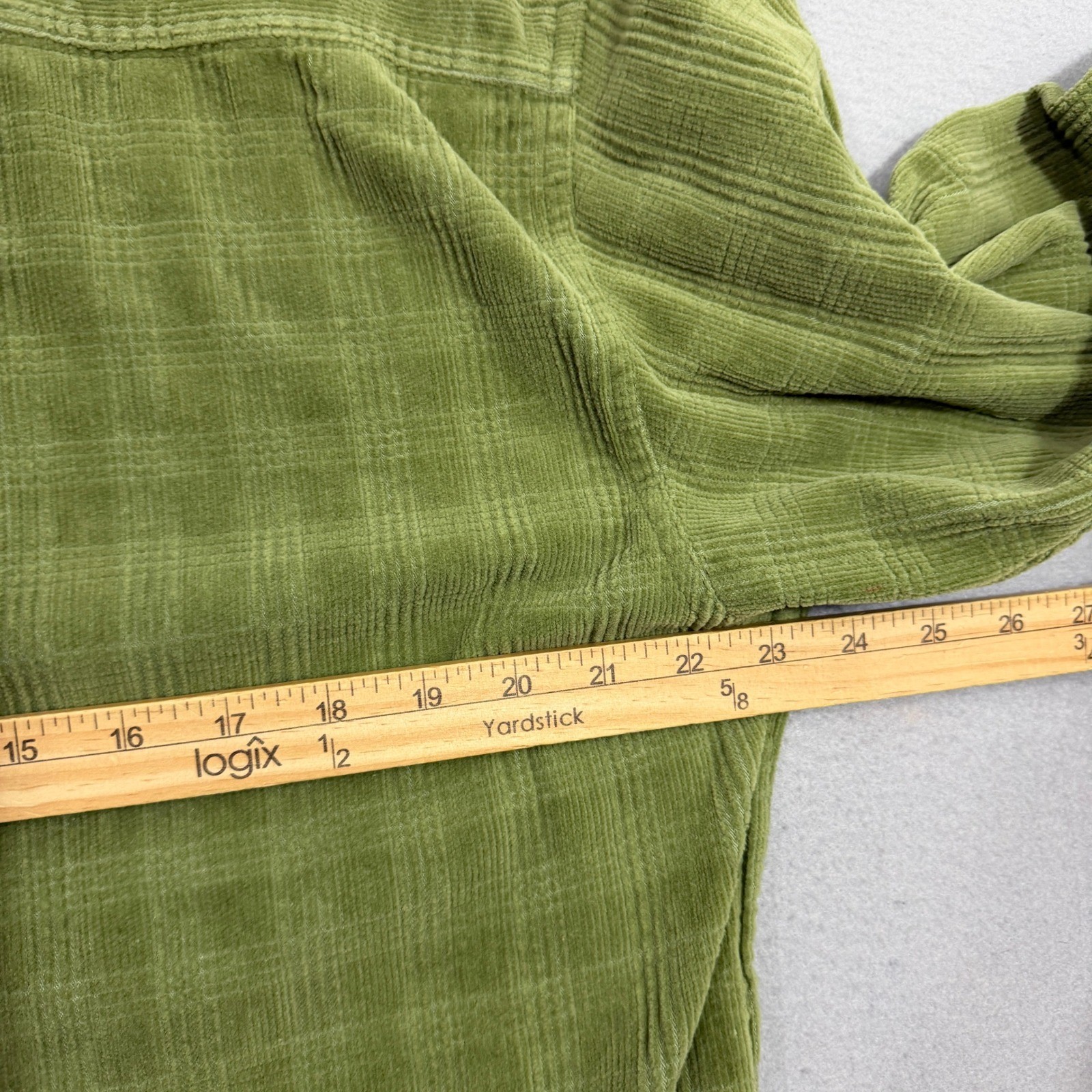 Vintage The Territory Ahead Corduroy Button Shirt XL Green Silk Blend Shaggy 90s