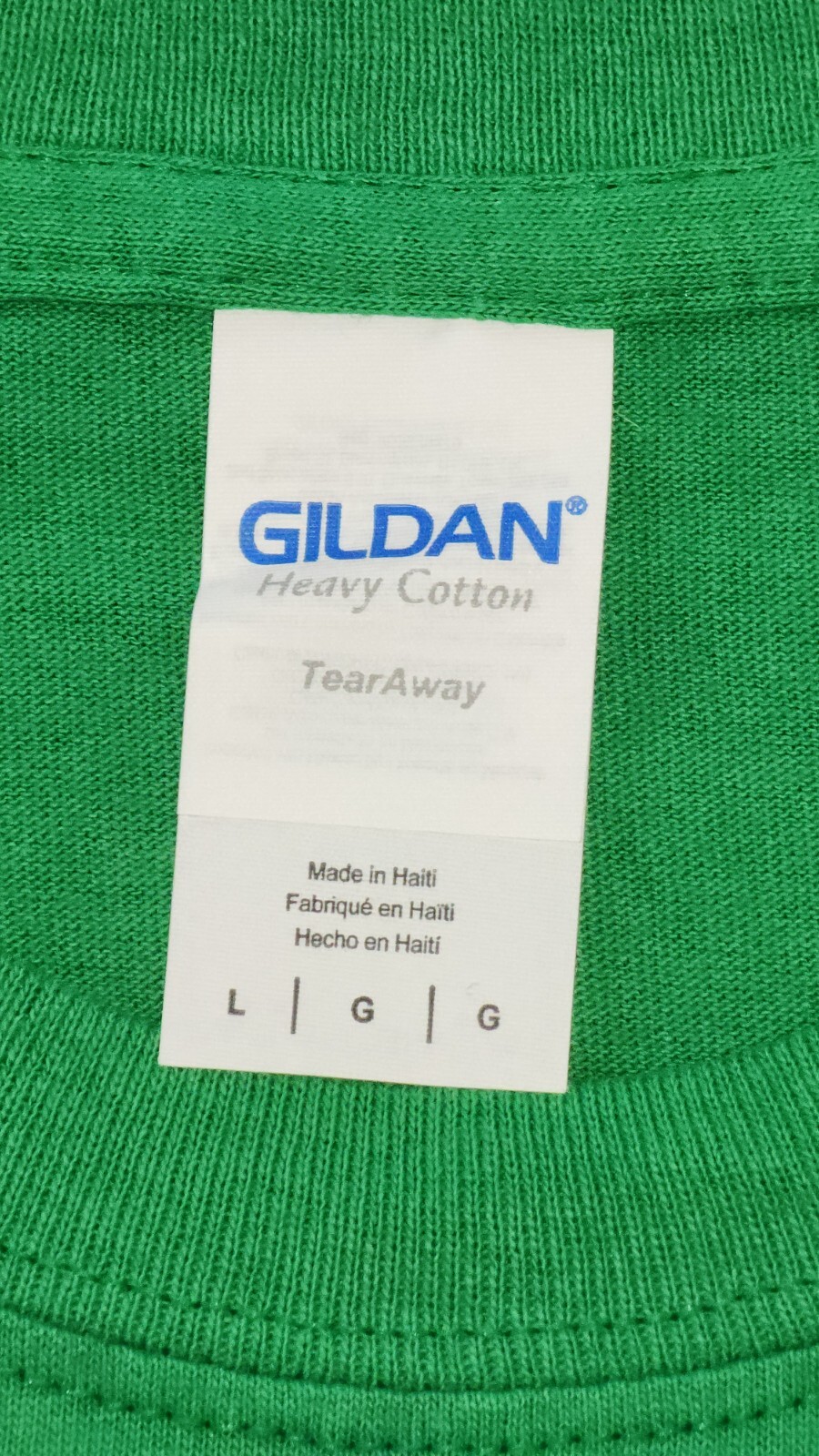 Gildan Adult Green Pre-Shrunk Heavy Cotton Crew Neck T-Shirt Size L