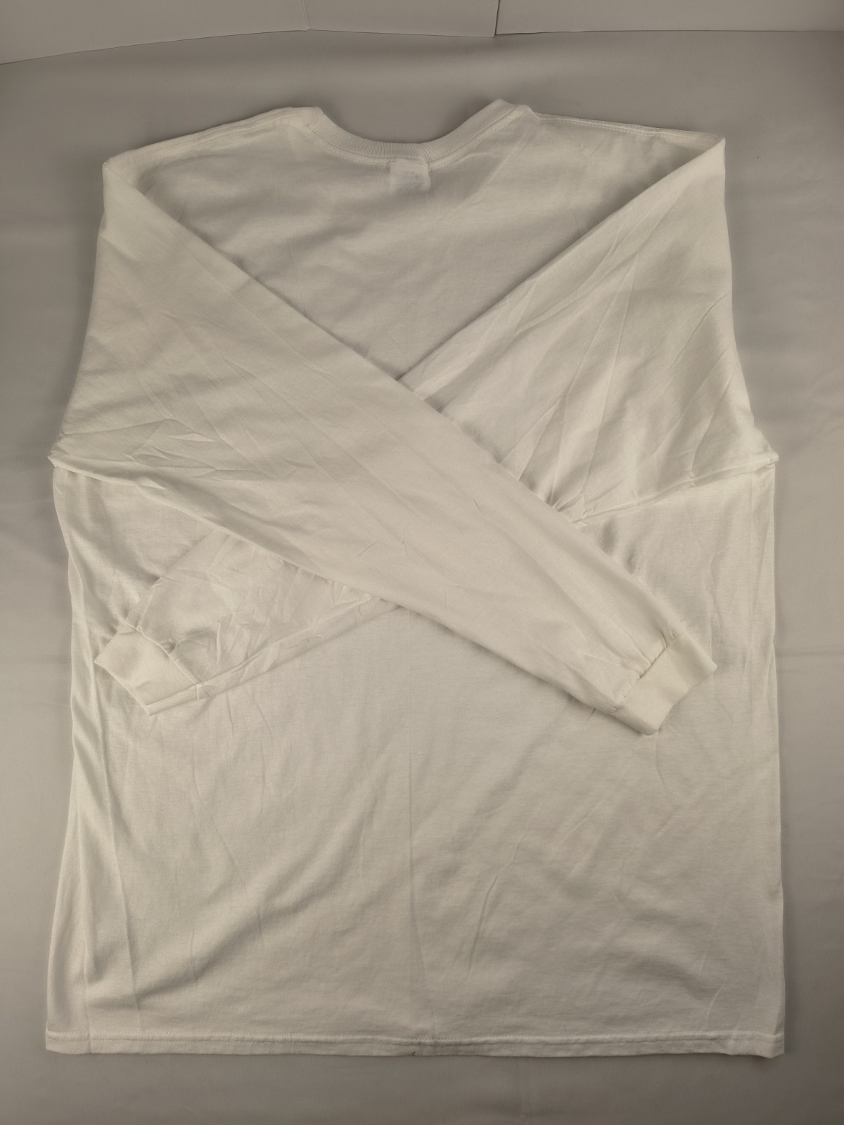 Delta Soft Mens White Long Sleeve Crew Neck Cotton T-Shirt XL 3XL Blank