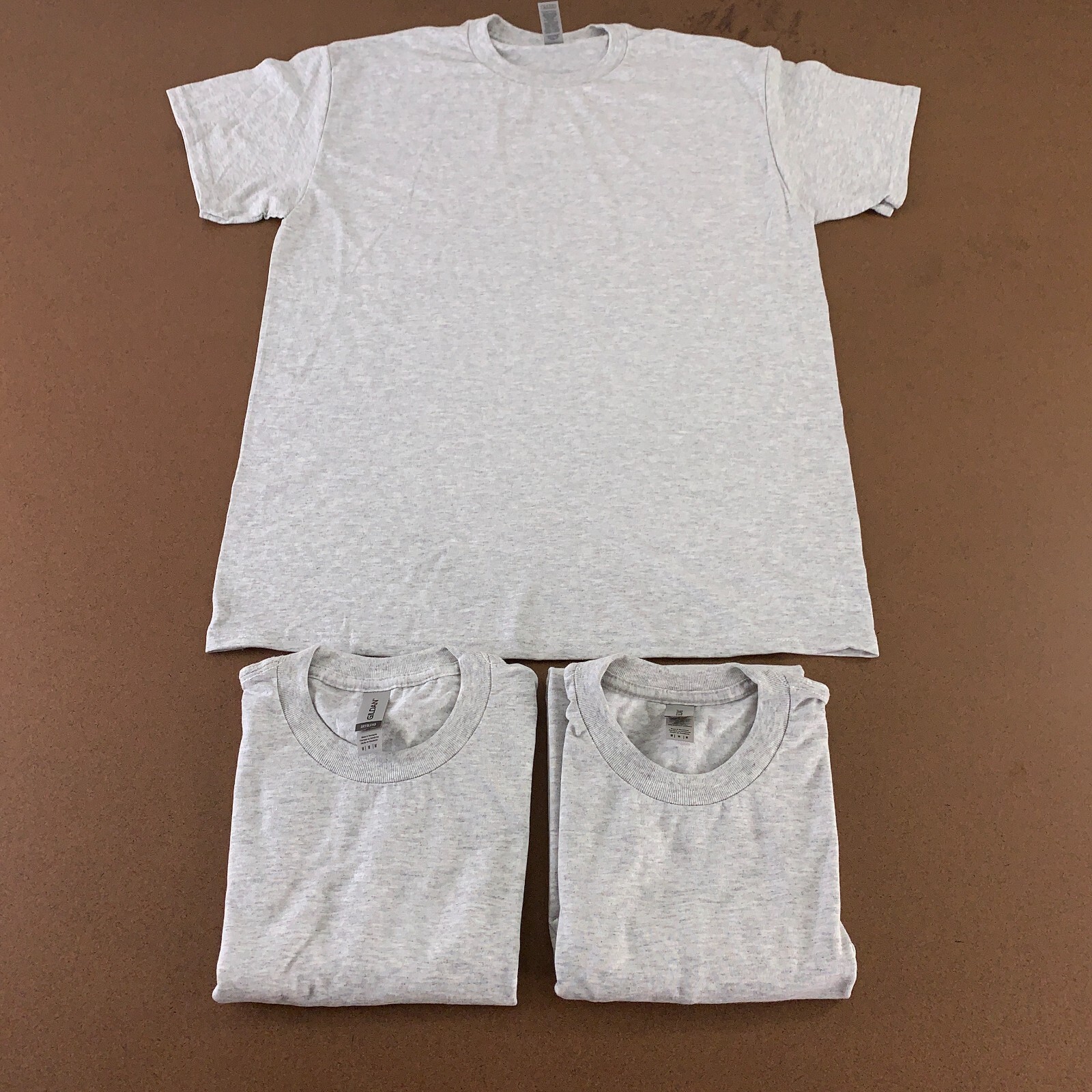 Gildan DryBlend Men’s Medium Heather Gray Short Sleeve Crew Neck Tee 3 Pack New
