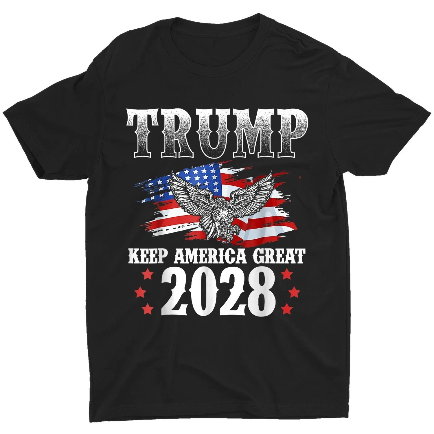 Trump 2028 Keep America Great American Flag Trump 2028 Unisex T-Shirt