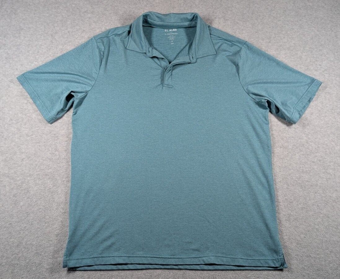 01.Algo Men Shirt XL Performance Polo UV SPF 40 Anti Odor Wicking Golf S/S