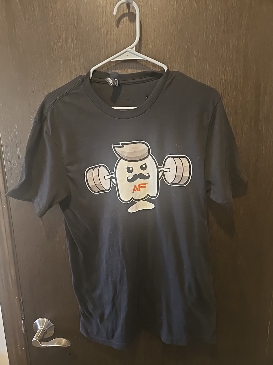 District AF Black Tee Shirt Graphic Print Wieght Lifter