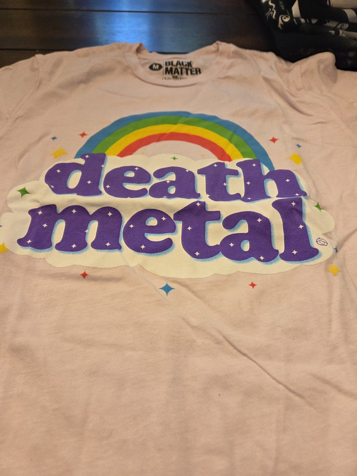 Death Metal Funny Rainbow pink Shirt Retro Rock Music Humor Tee