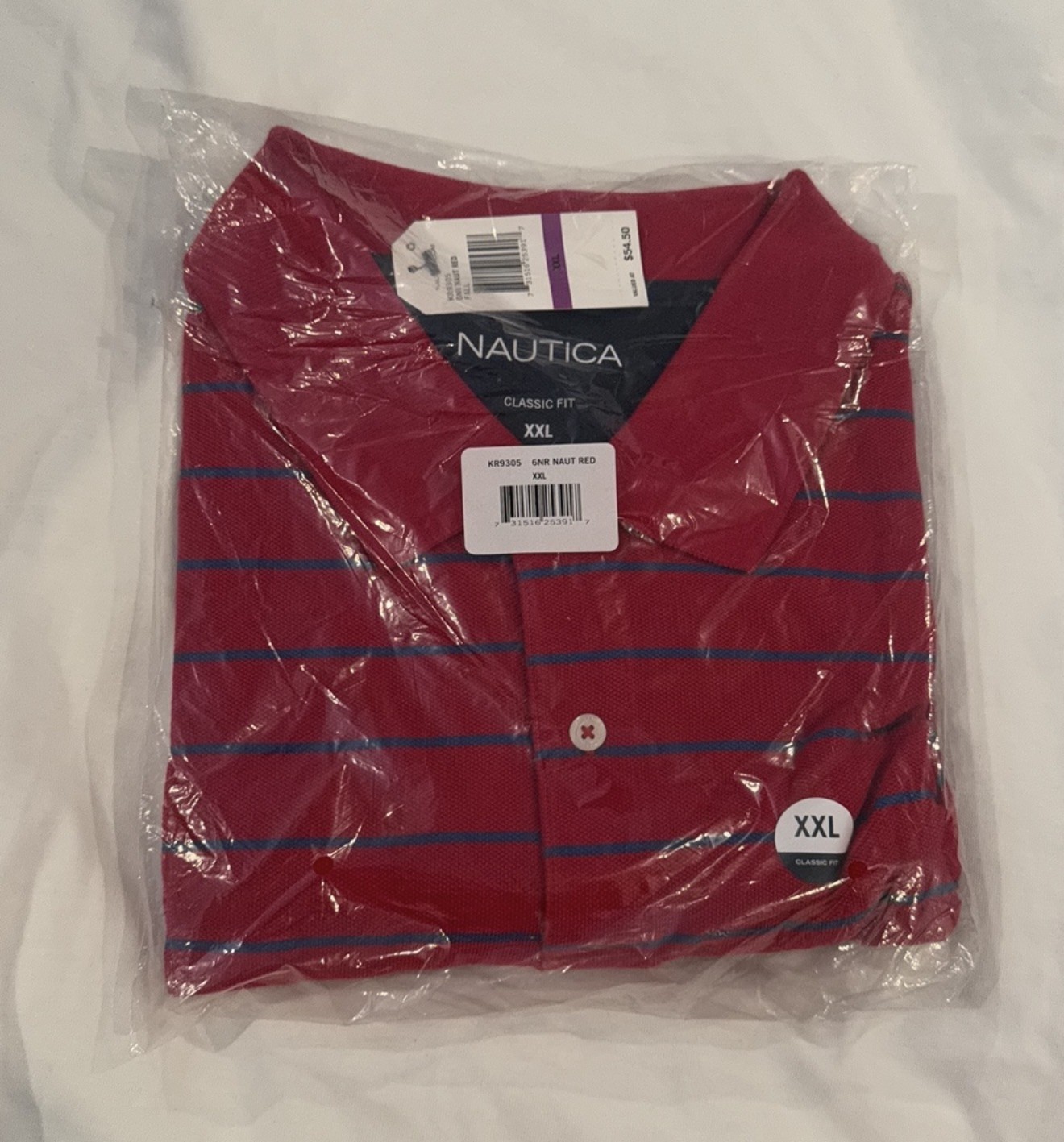 NEW Nautica Mens polo ShirT classic Fit size XXL NEW IN A SEALED BAG. RED