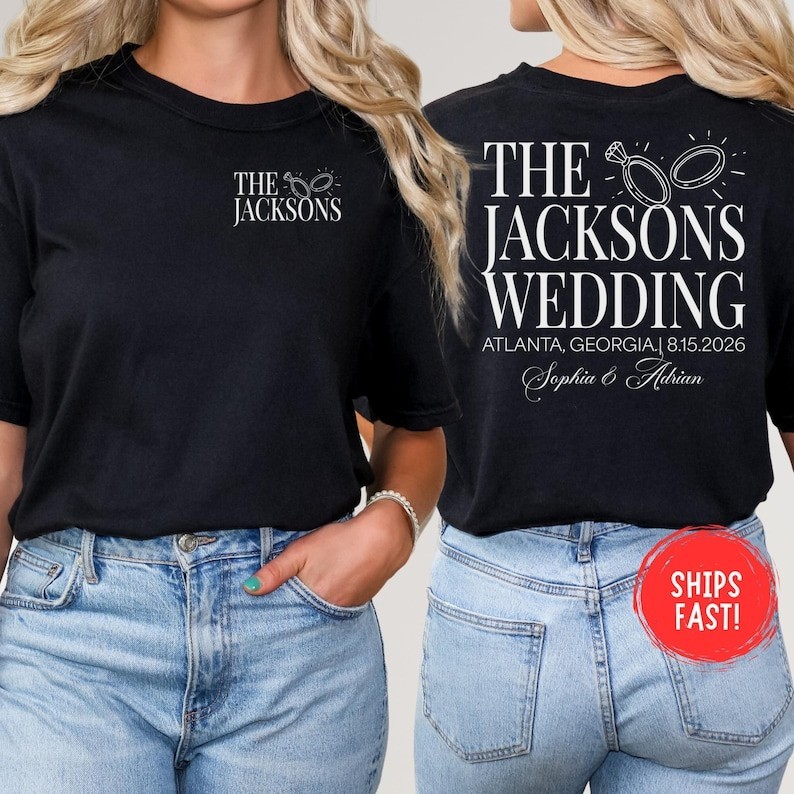 Custom Bridal Party Shirt Wedding Favor Engagement Gift Group Tee