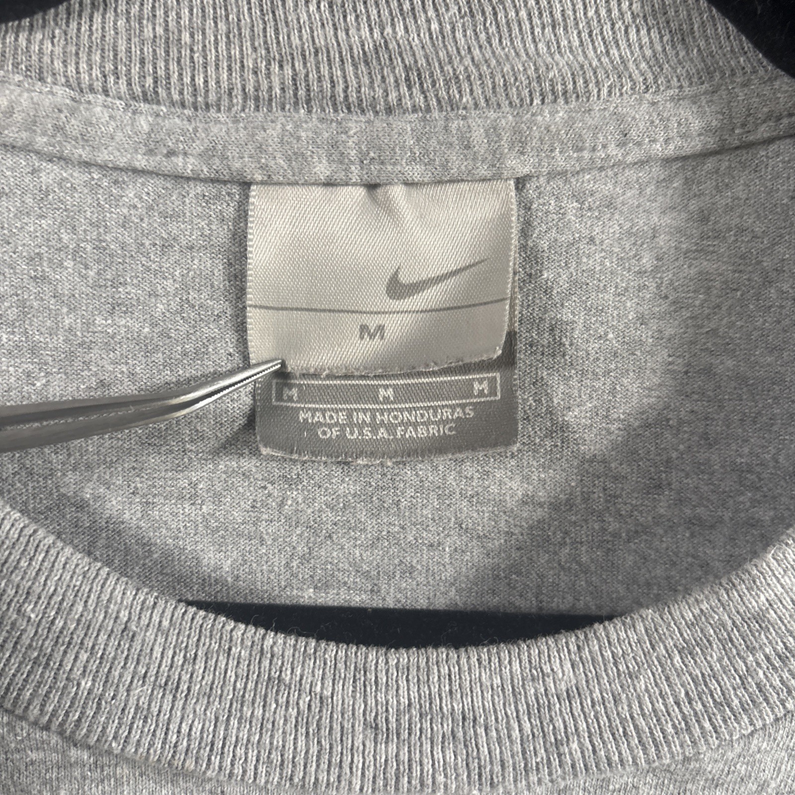 Vintage Nike Shirt Men M Gray Solid Graphic Print Spellout Casual Y2k Tee**206*