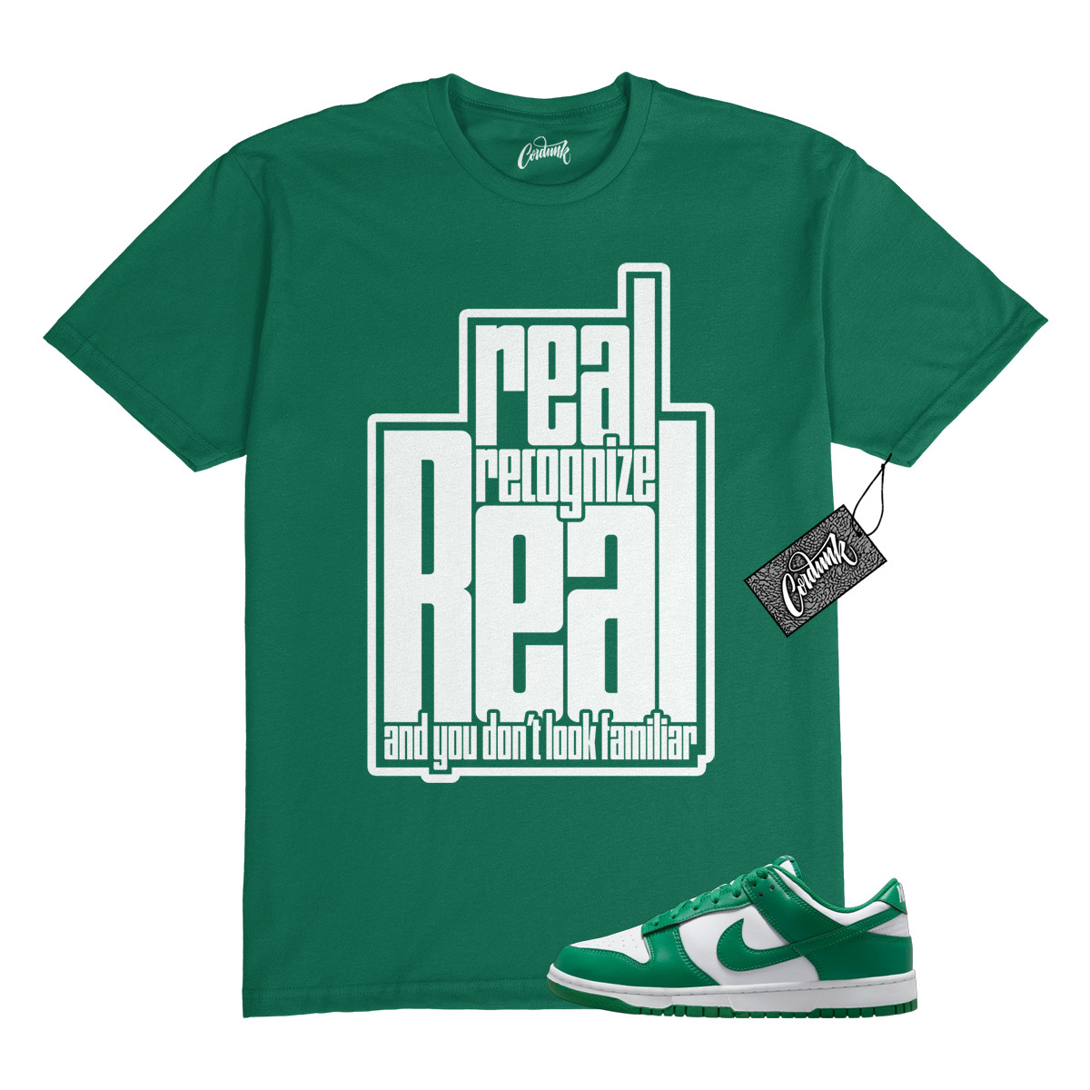 Dunk Malachite Green White Low T Shirt Match RRR