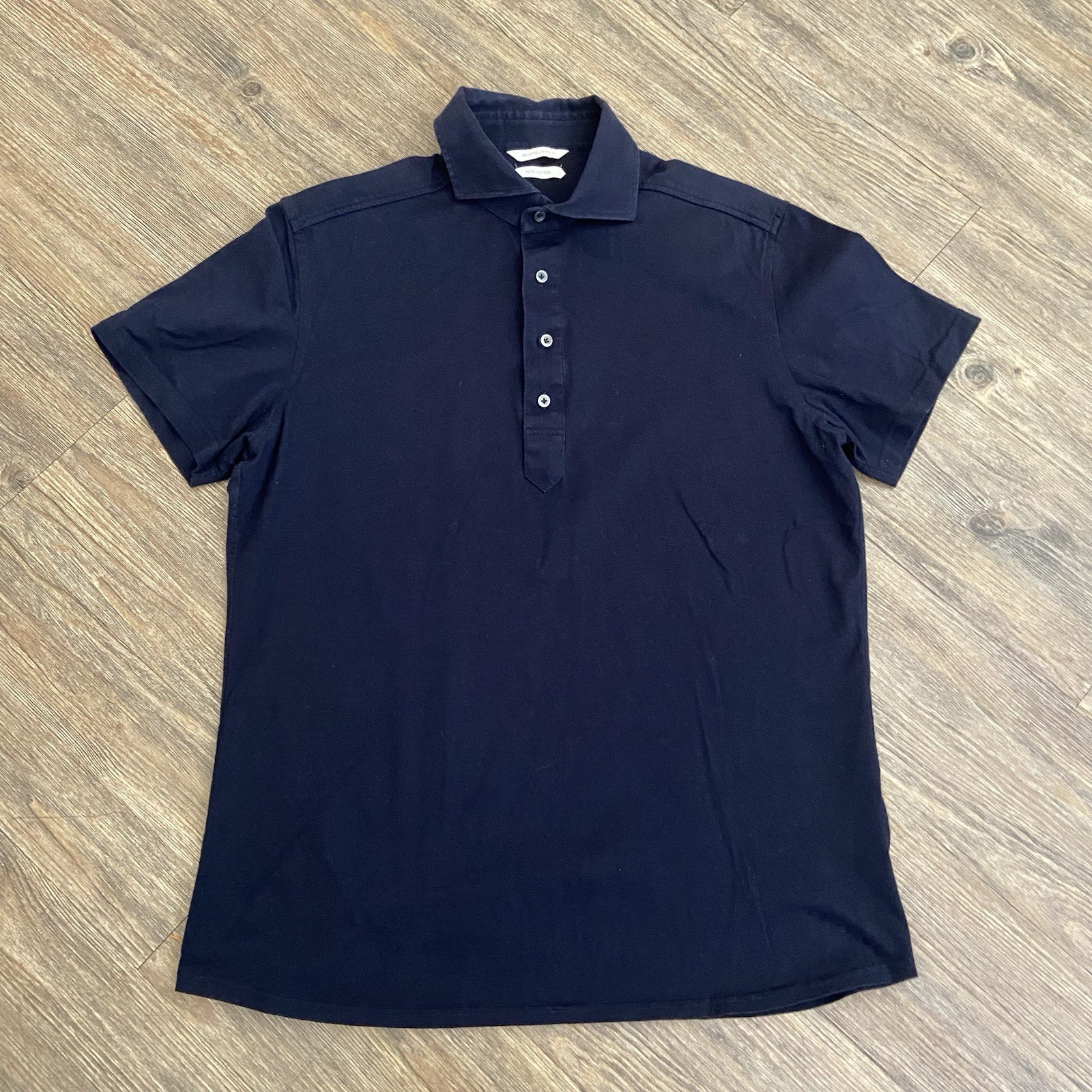Suit Supply Extra Slim Fit Polo Shirt Pure Cotton Navy Blue Mens 41/42 16/16.5