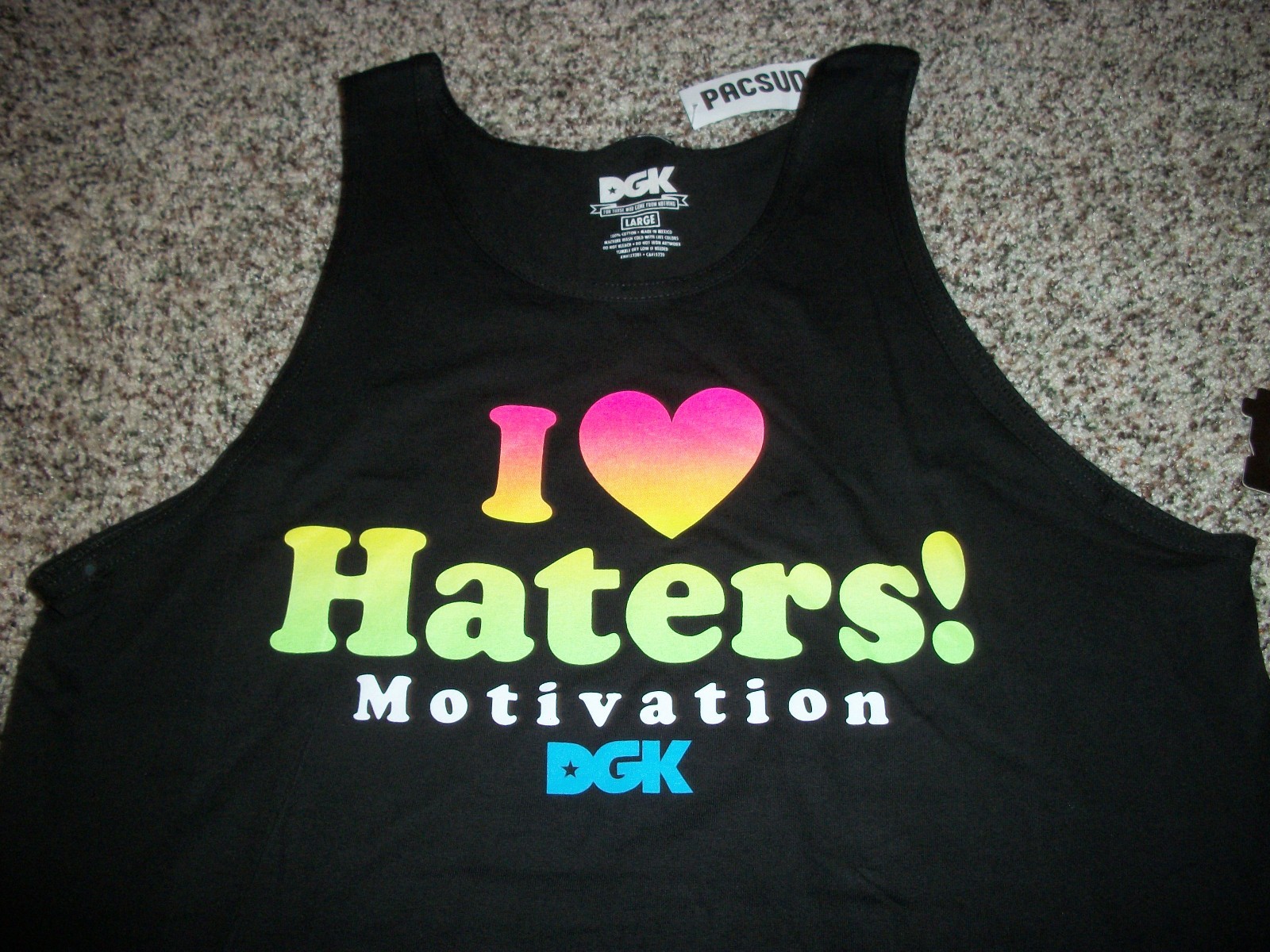 DGK DIRTY GHETTO KIDS New NWT Mens Sleeveless Tank Top Shirt HATERS MOTIVATION