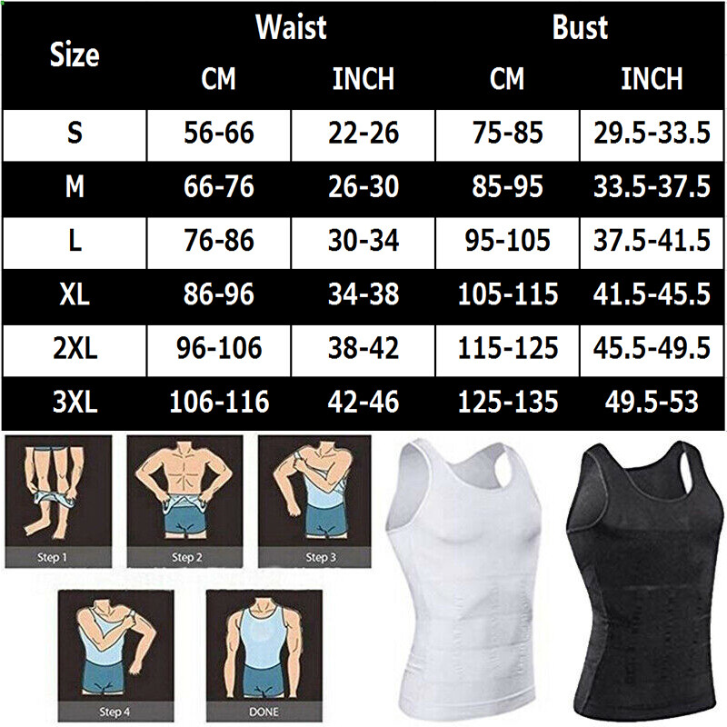 US Men Slimming Body Shaper Posture Corrector Vest Abdomen Compression Tank Tops