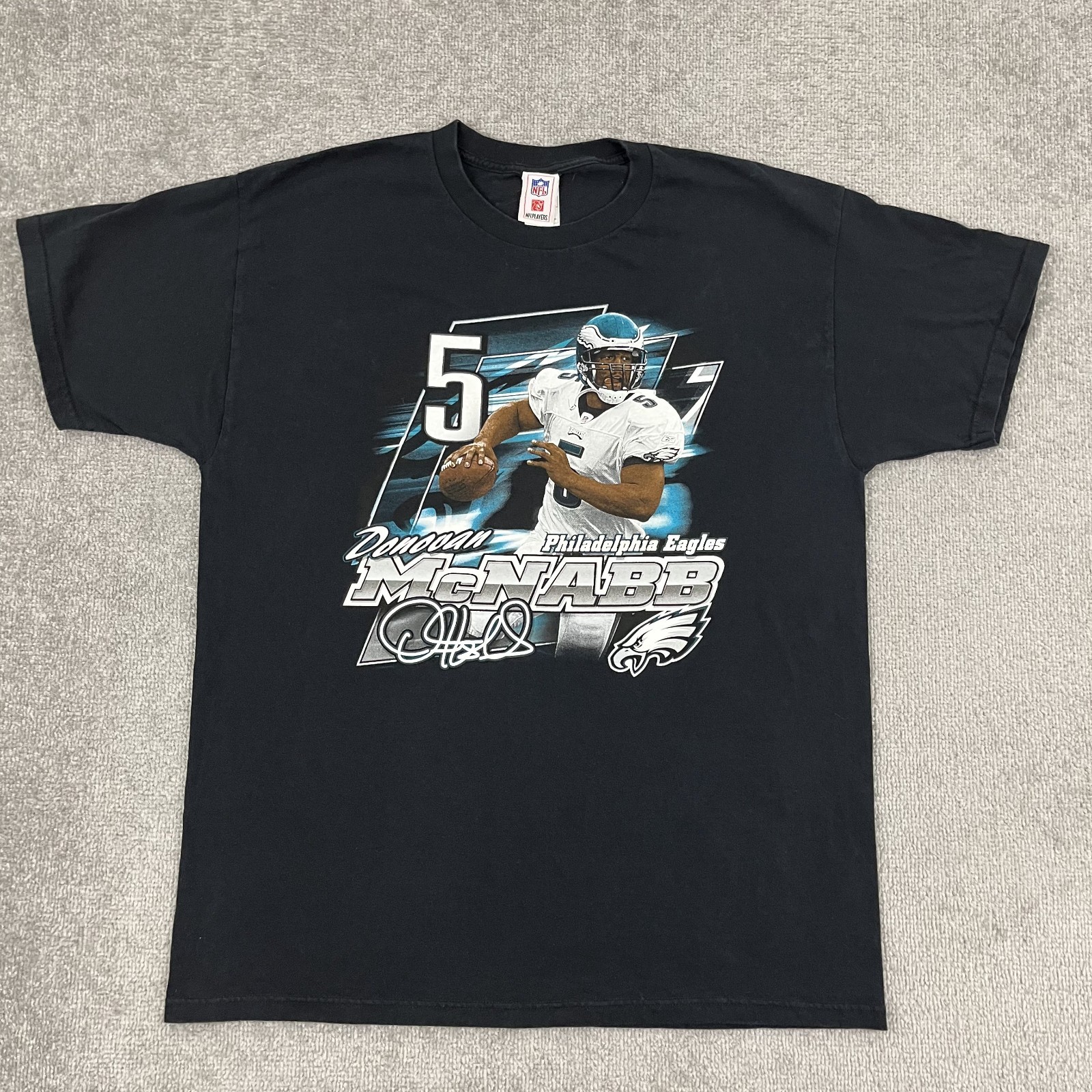 Philadelphia Eagles Donovan McNabb Graphic T-Shirt Men XL Black NFL Football Y2K