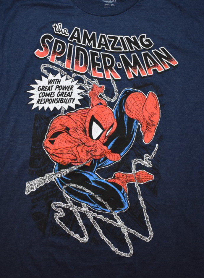 Marvel Mens Big & Tall The Amazing Spider-Man Navy Heather Shirt New LT-4XLT