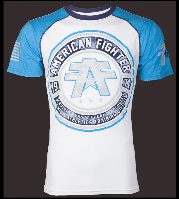 AMERICAN FIGHTER White CUMBERLAND Athletic Graphic T-shirt NWT