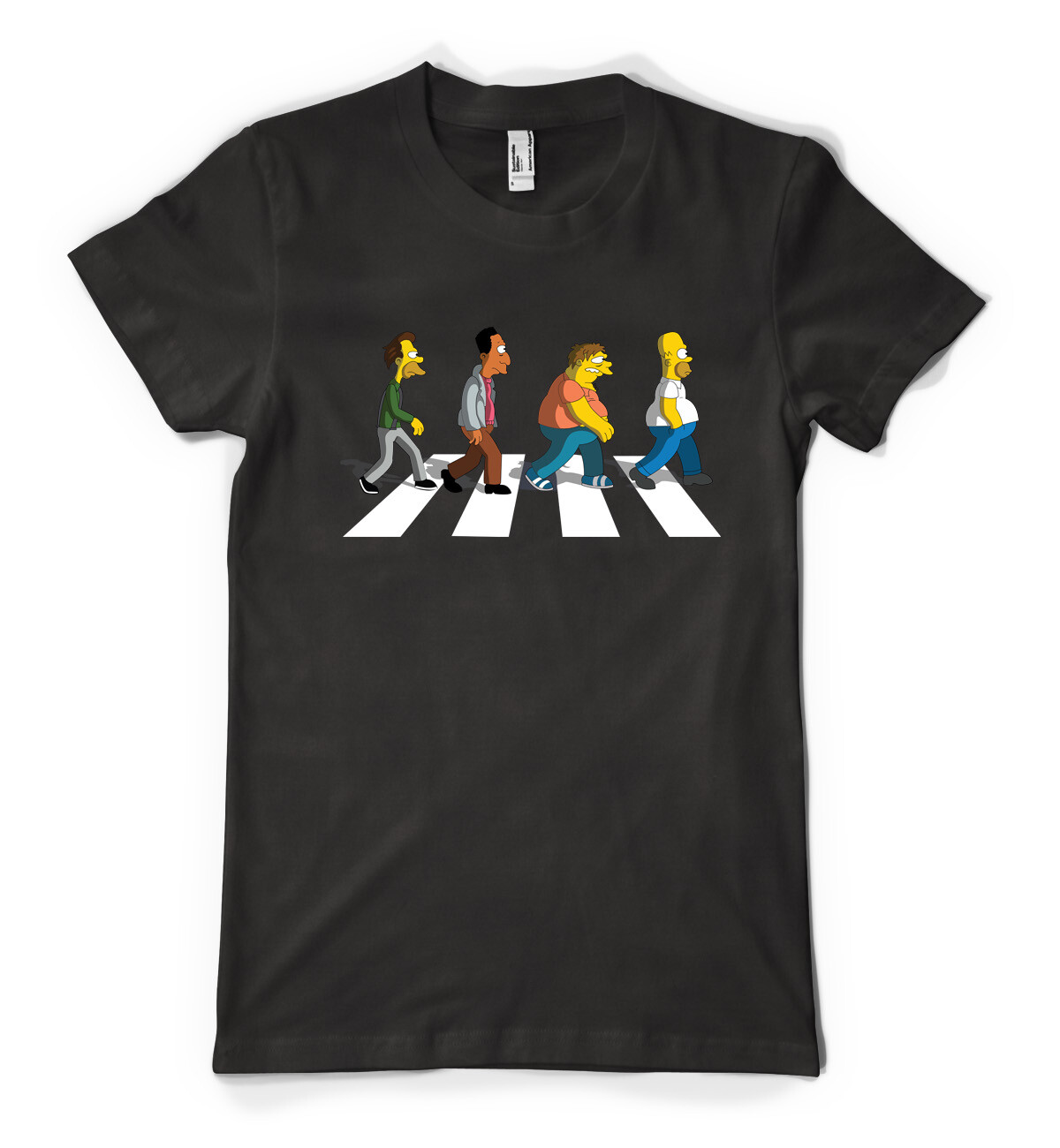 Cartoon Simpson Crossing Abbey Road Personalised Unisex Adult T Shirt