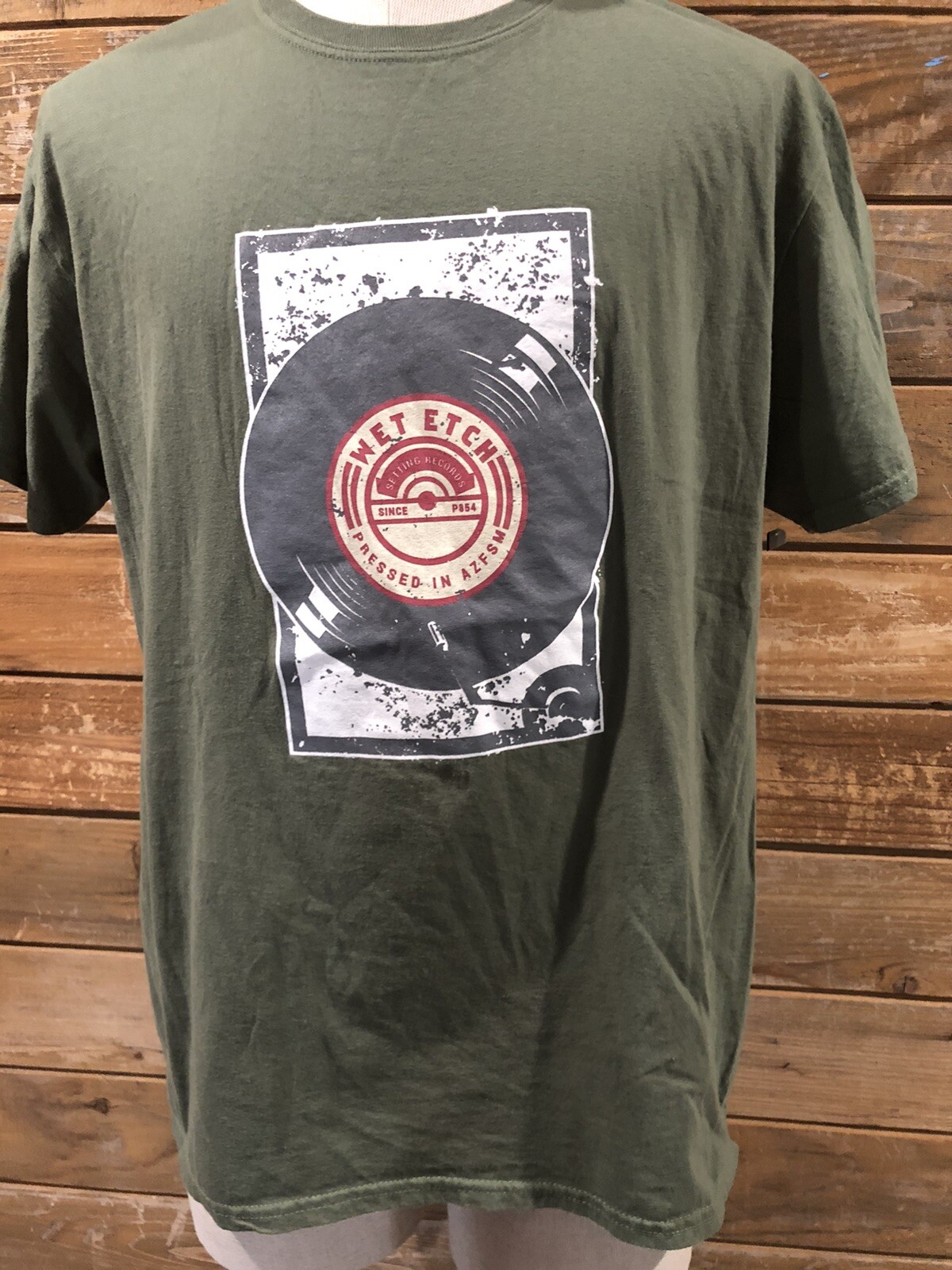 Wet Etch “Pressed In AZFSM” Vinyl Record Setting T-shirt Men’s XL New Vintage LP