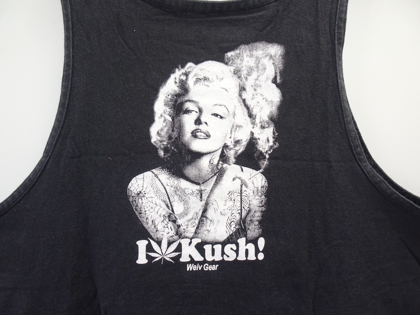 Marilyn Monroe Kush Weiv Gear Weed Smoking Joint Tank Top XL Black Streetwear