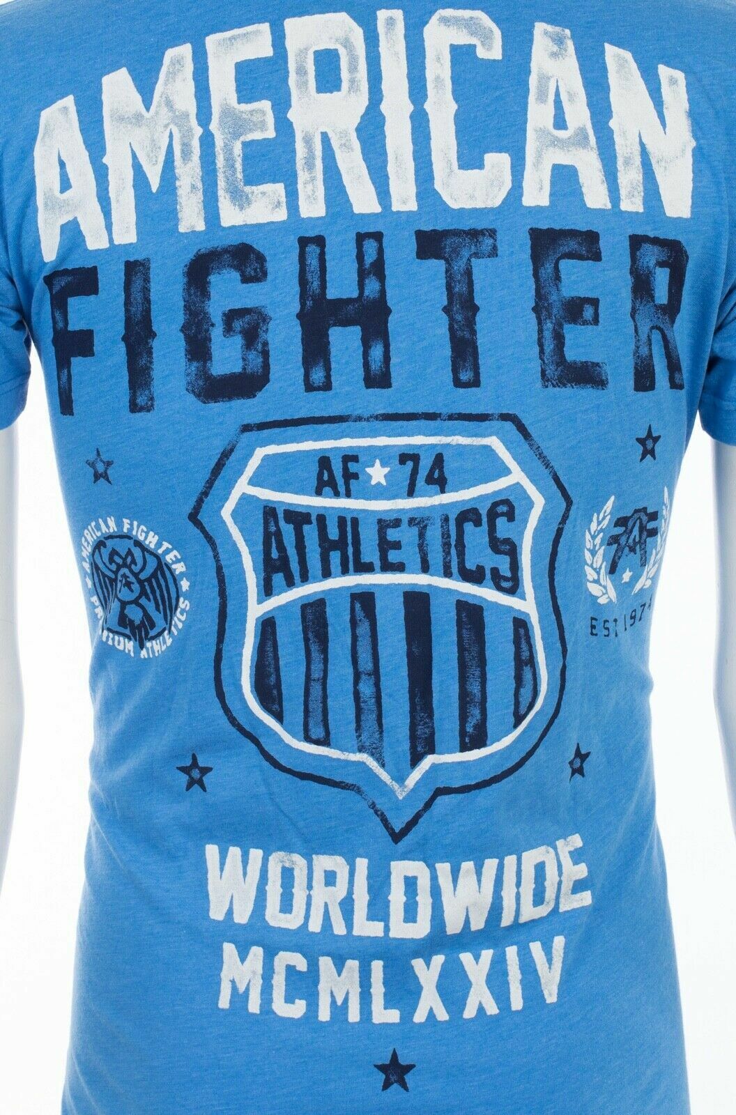 AMERICAN FIGHTER North Carolina Blue Athletic Men Crewneck T-shirt L-3XL NWT